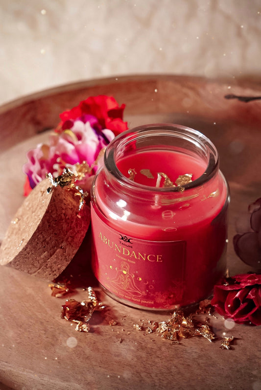 Candela rituale "Abundance" -i Rosa Persiana 130ml