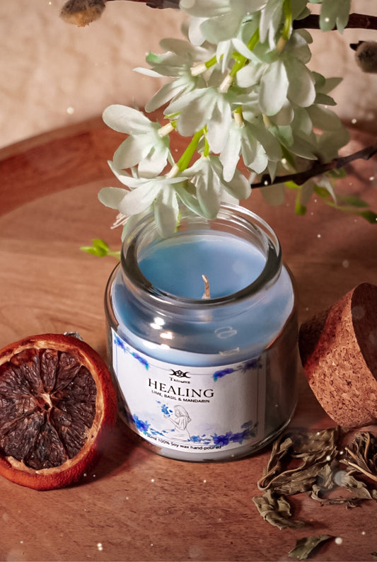 Candela rituale "Healing" - Lime, Basilico e Mandarino 130ml
