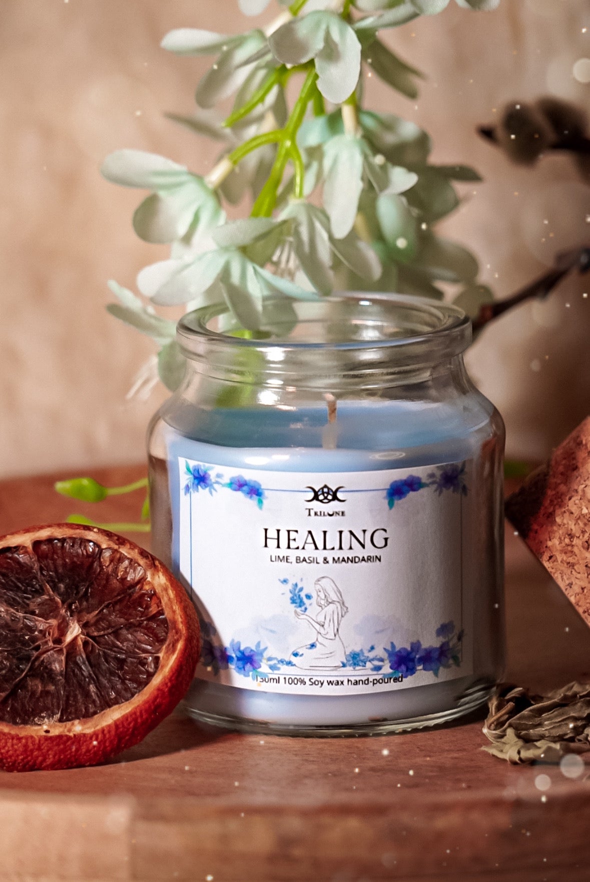 Candela rituale "Healing" - Lime, Basilico e Mandarino 130ml