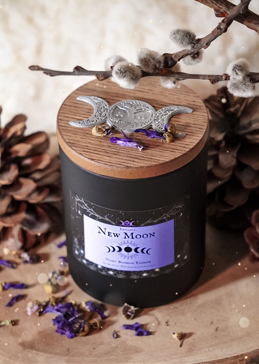 Candela Rituale "New Moon" al Gelsomino, Ylang Ylang e fiori di arancio.