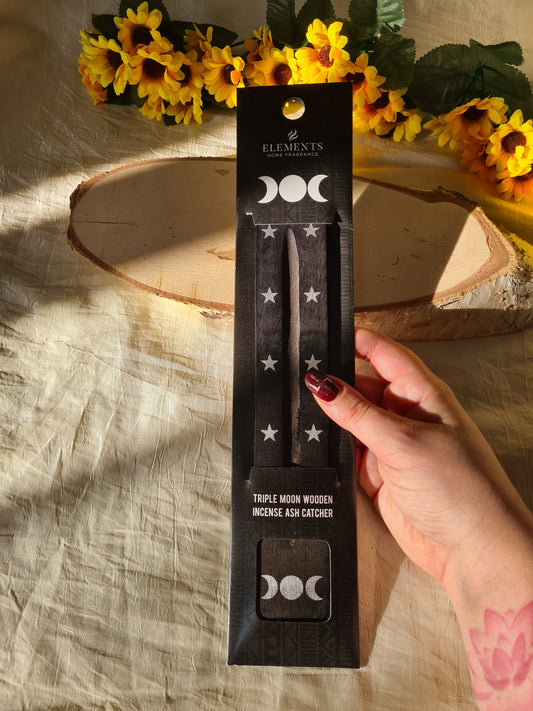 Porta Incenso in Legno "Triplice Luna"