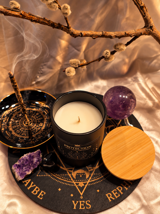 Protection – Candela Rituale di Protezione Energetica | Tabacco, Incenso e Quercia
