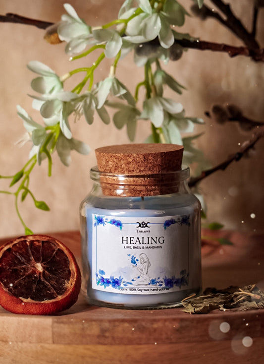 Candela rituale "Healing" - Lime, Basilico e Mandarino 130ml
