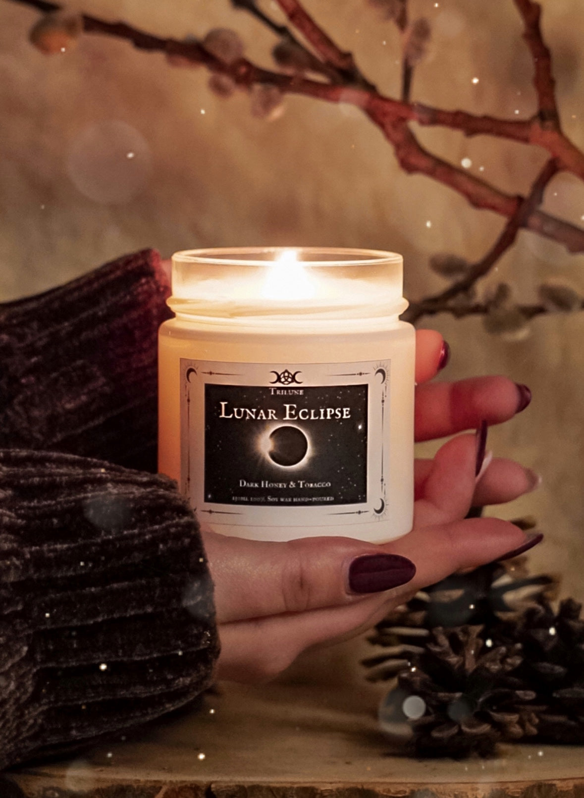Candela Rituale "Lunar Eclipse" al Miele Ambrato e Tabacco 130ml