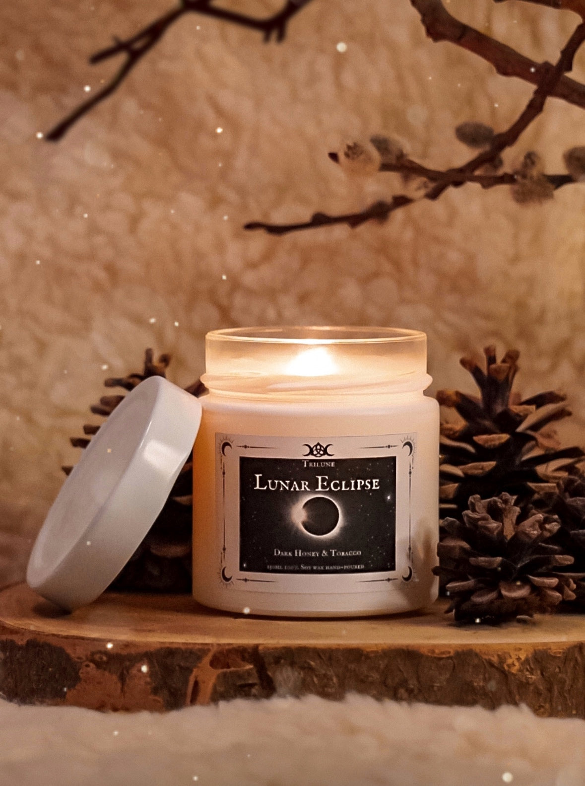 Candela Rituale "Lunar Eclipse" al Miele Ambrato e Tabacco 130ml