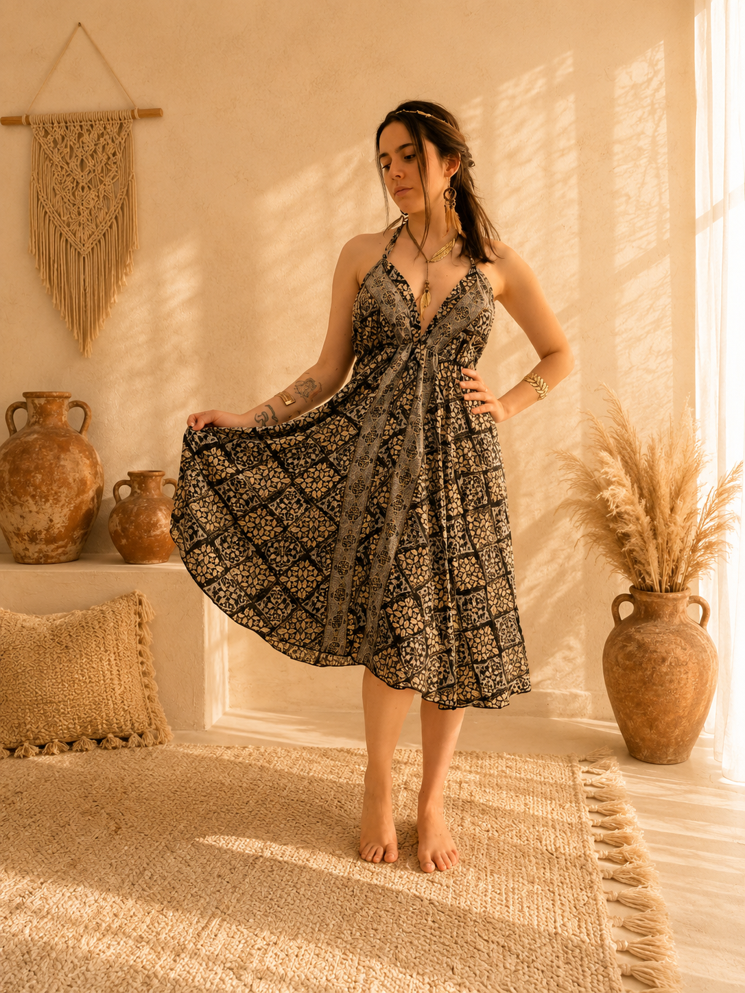 Samira Short – Abito Boho con Schiena Scoperta