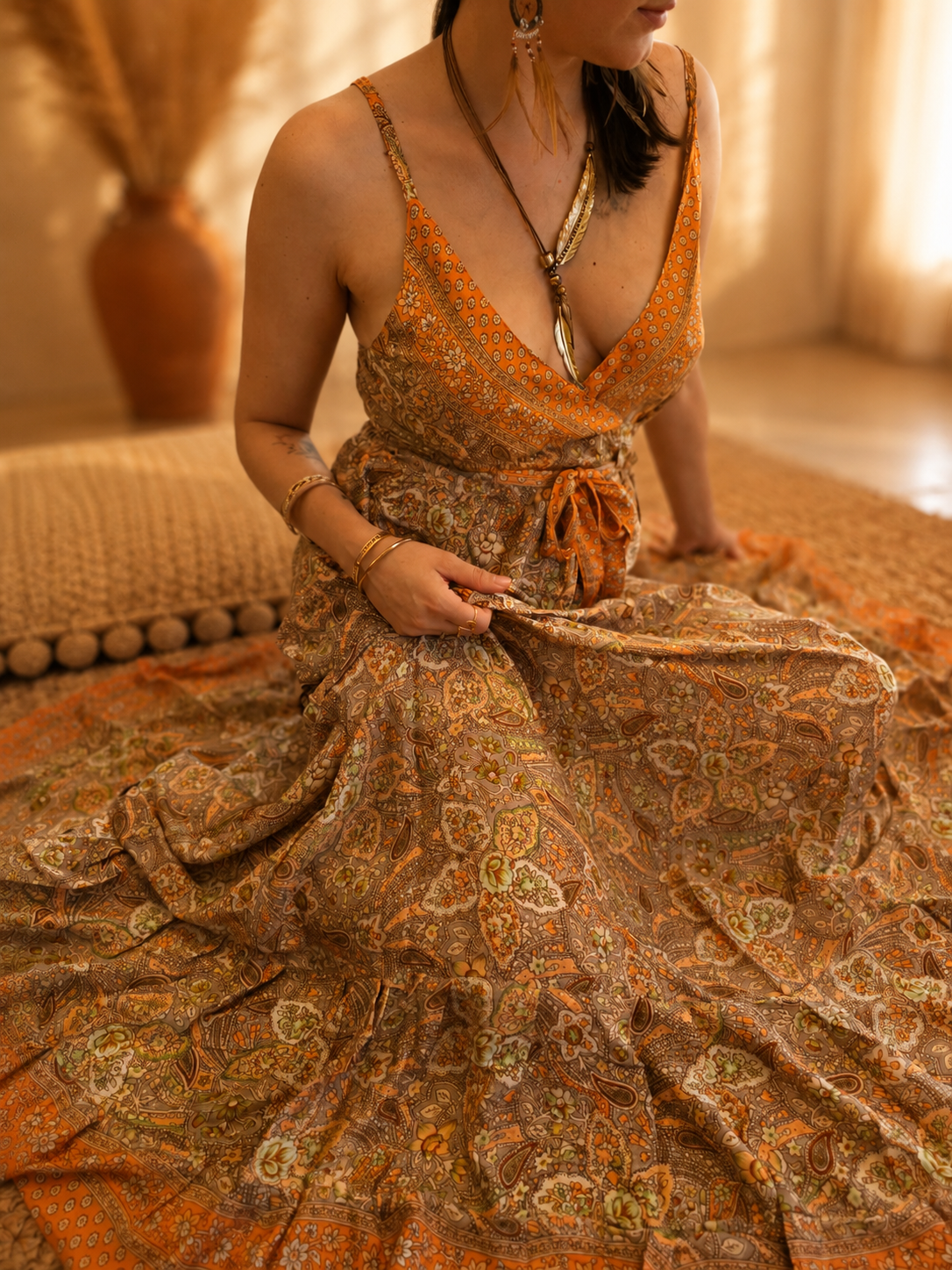 ELYSIA LONG – Abito lungo in seta indiana