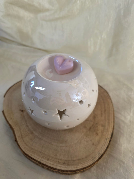 Fornelletto Brucia Essenze Bianco Iridescente