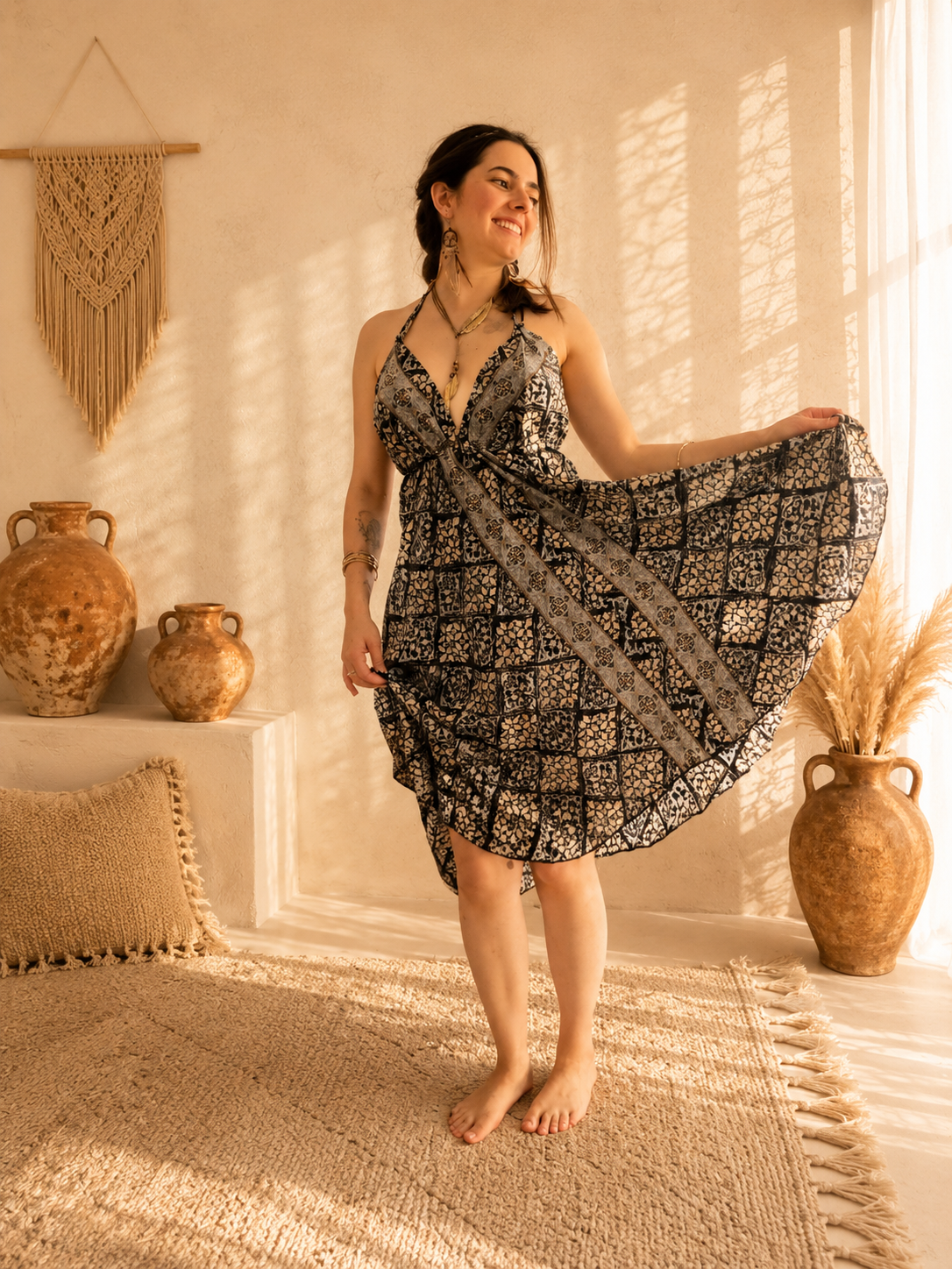 Samira Short – Abito Boho con Schiena Scoperta