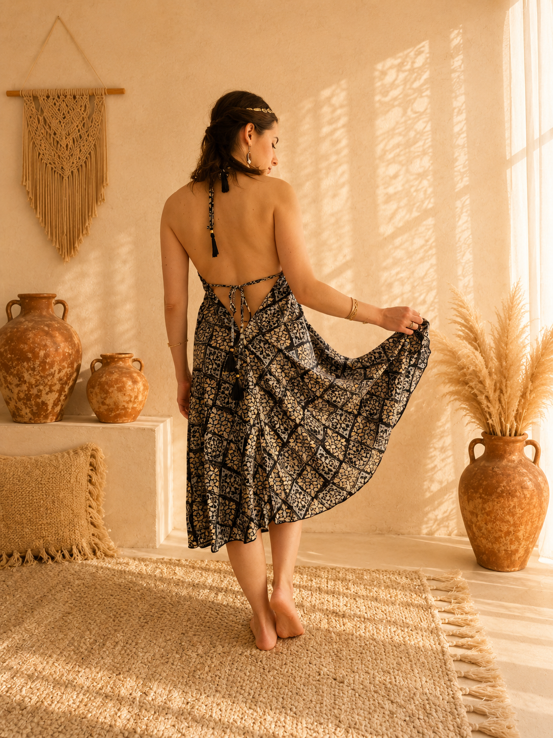 Samira Short – Abito Boho con Schiena Scoperta
