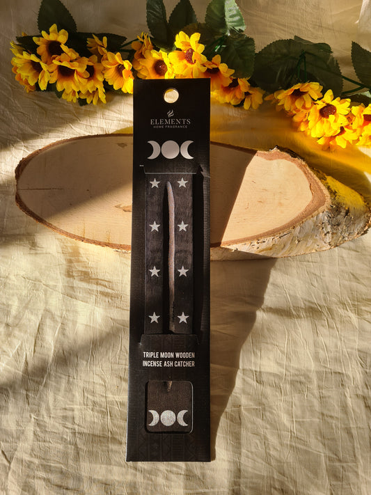 Porta Incenso in Legno "Triplice Luna"