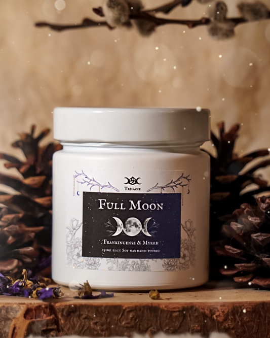 Candela Rituale "Full Moon" / Grani d'Incenso e Mirra