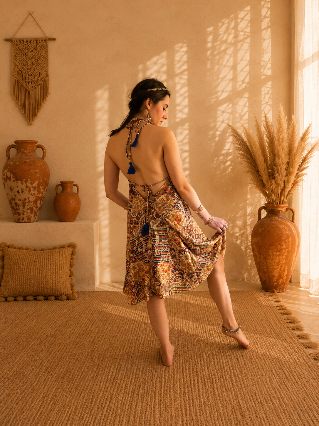 Samira Short – Abito Boho con Schiena Scoperta