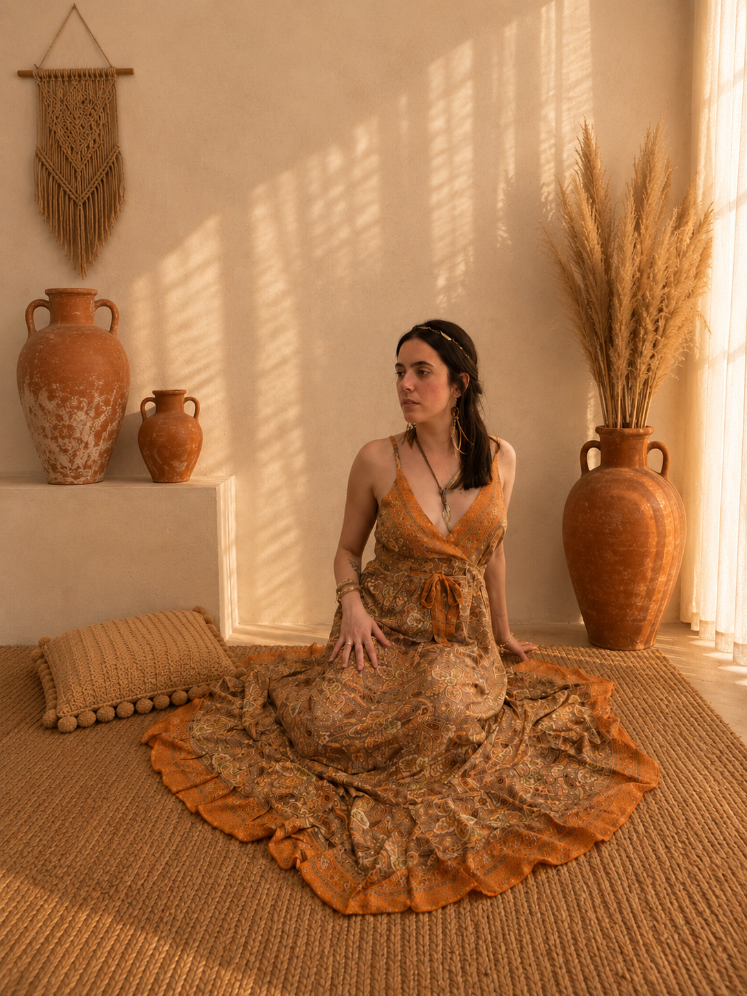 ELYSIA LONG – Abito lungo in seta indiana