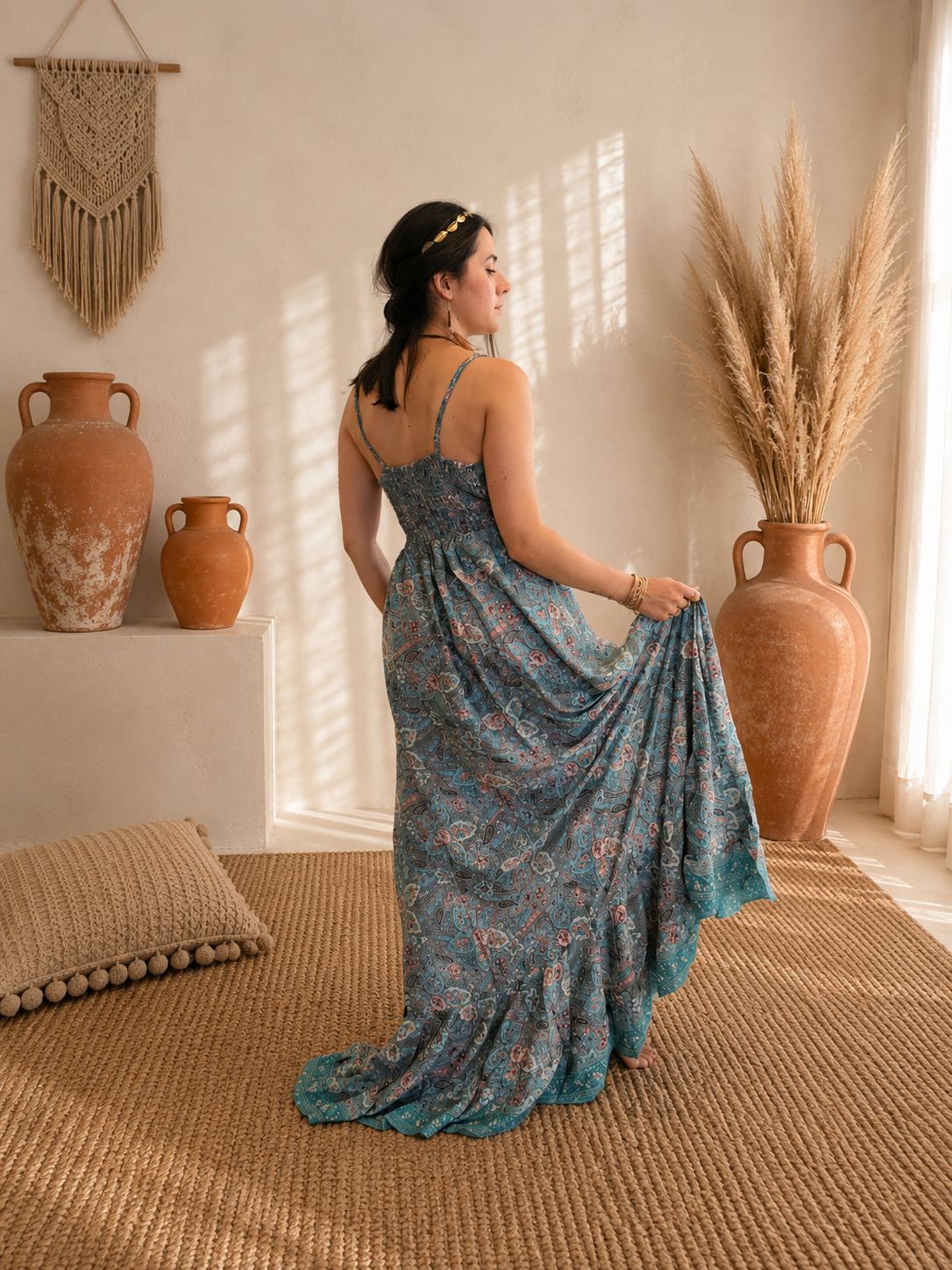 ELYSIA LONG – Abito lungo in seta indiana