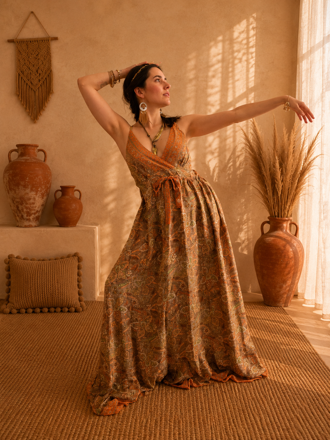 ELYSIA LONG – Abito lungo in seta indiana