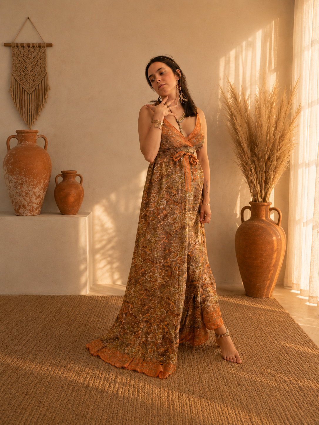 ELYSIA LONG – Abito lungo in seta indiana
