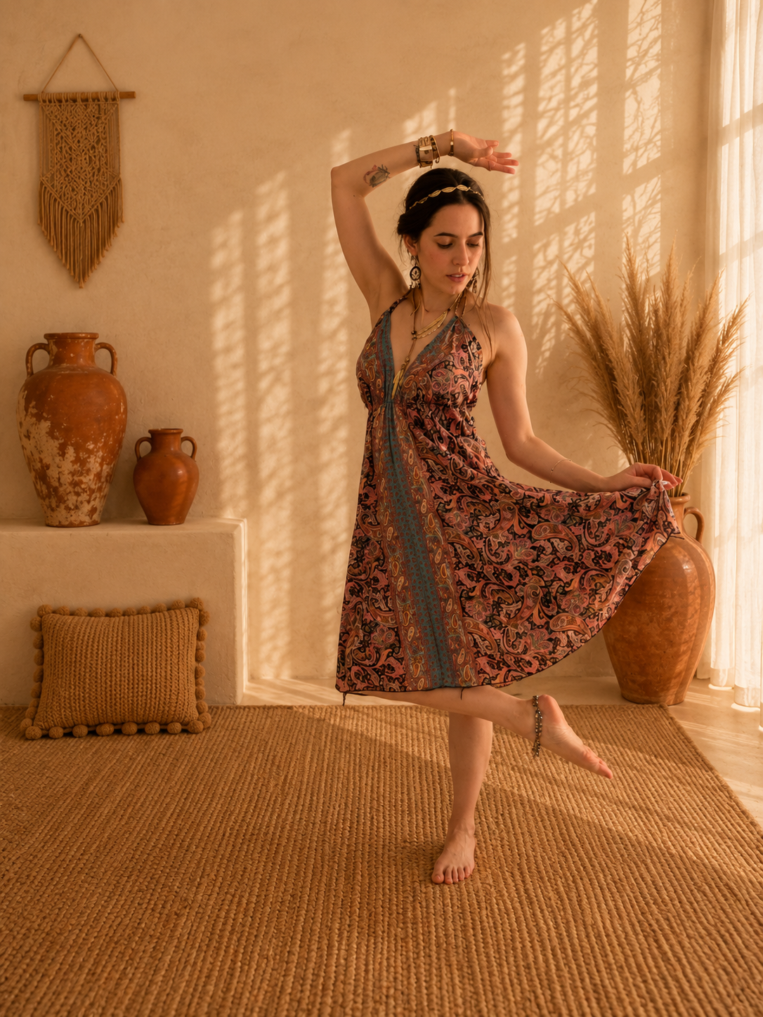 Samira Short – Abito Boho con Schiena Scoperta
