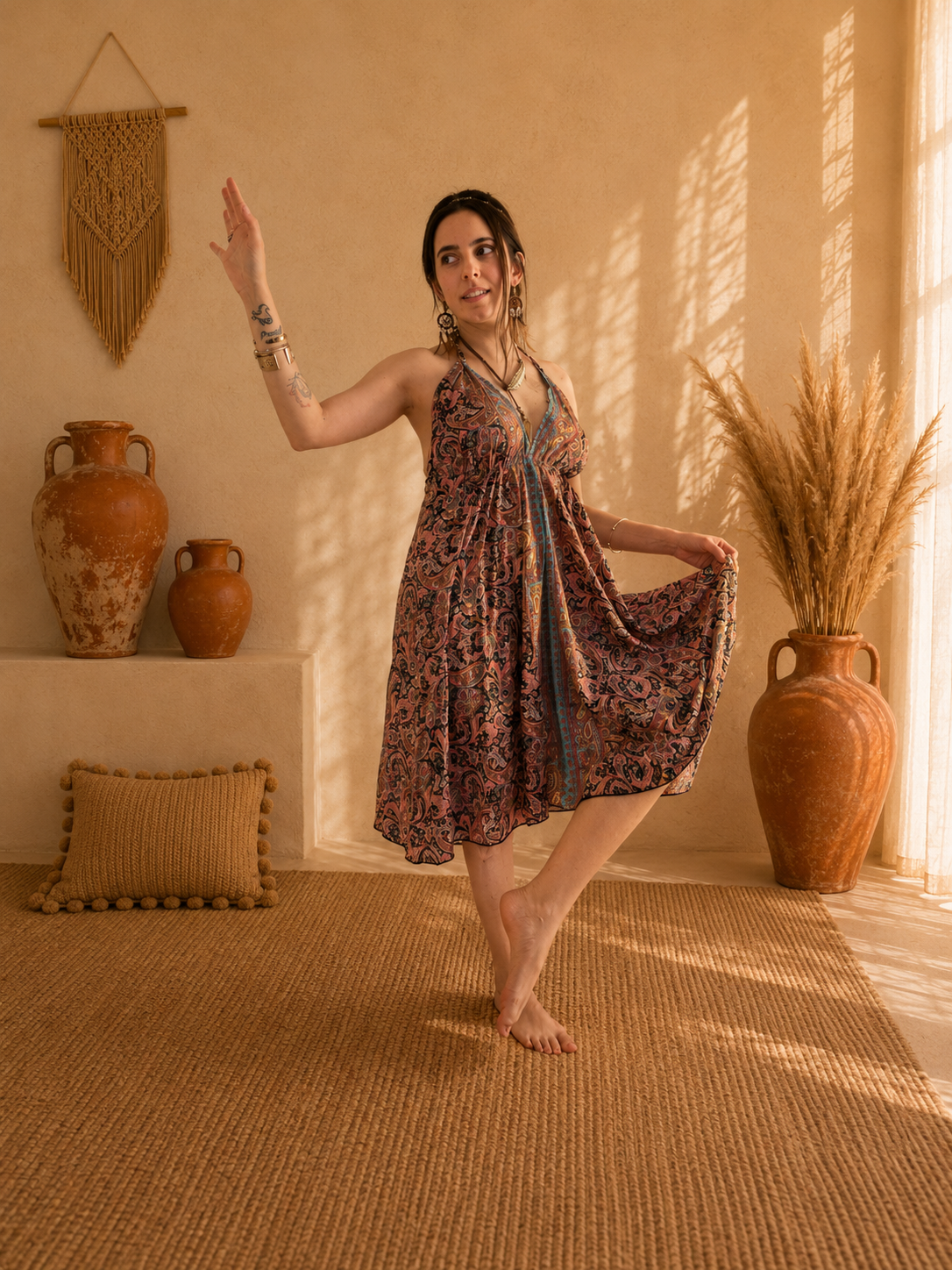 Samira Short – Abito Boho con Schiena Scoperta