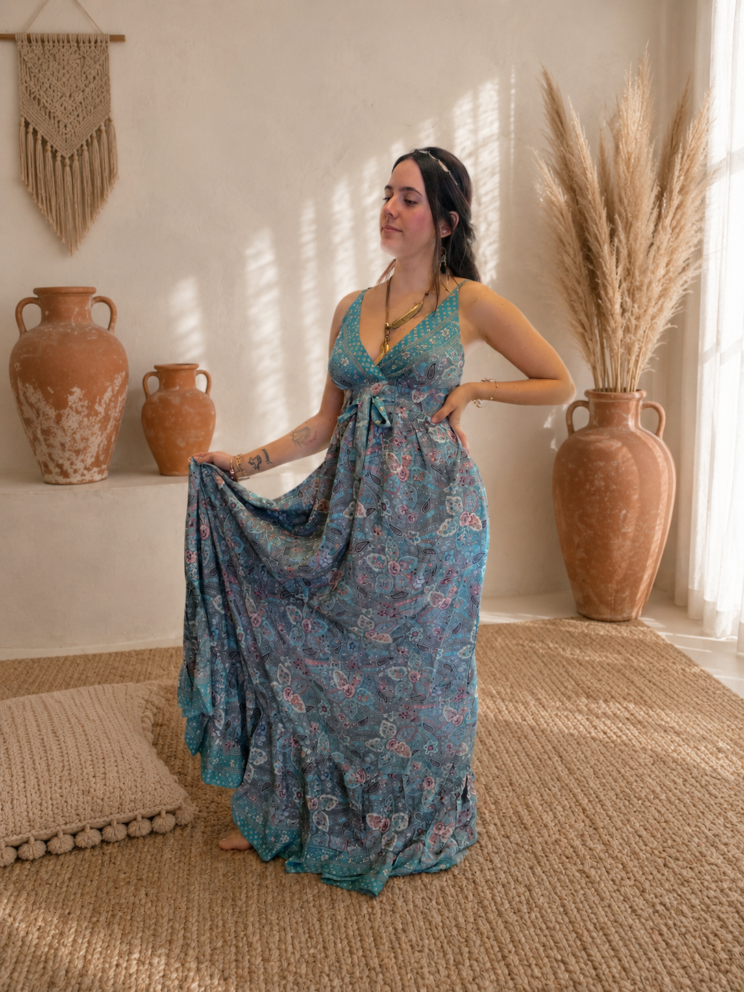 ELYSIA LONG – Abito lungo in seta indiana